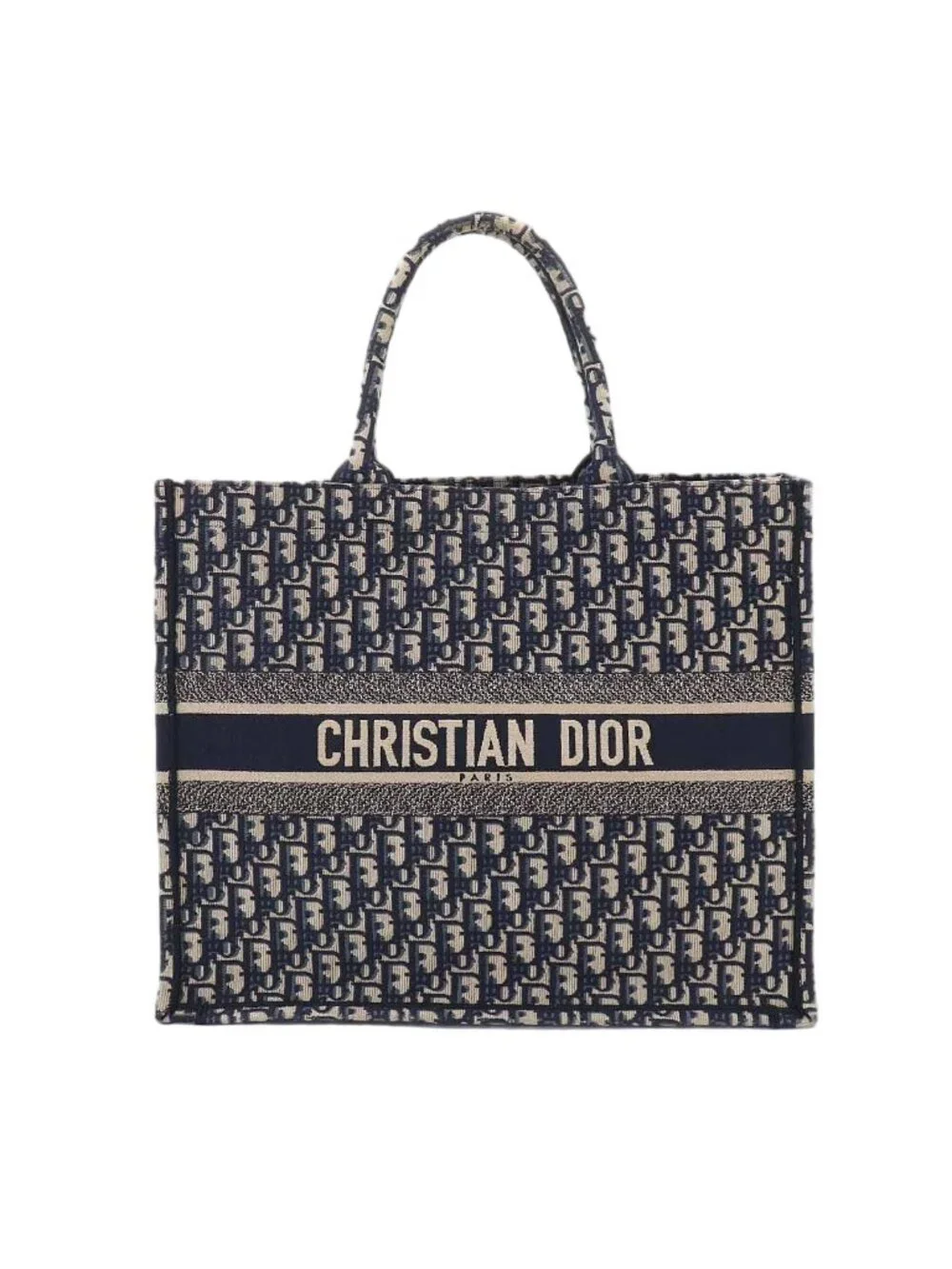 Dior Oblique Book Tote Large Canvas Navy